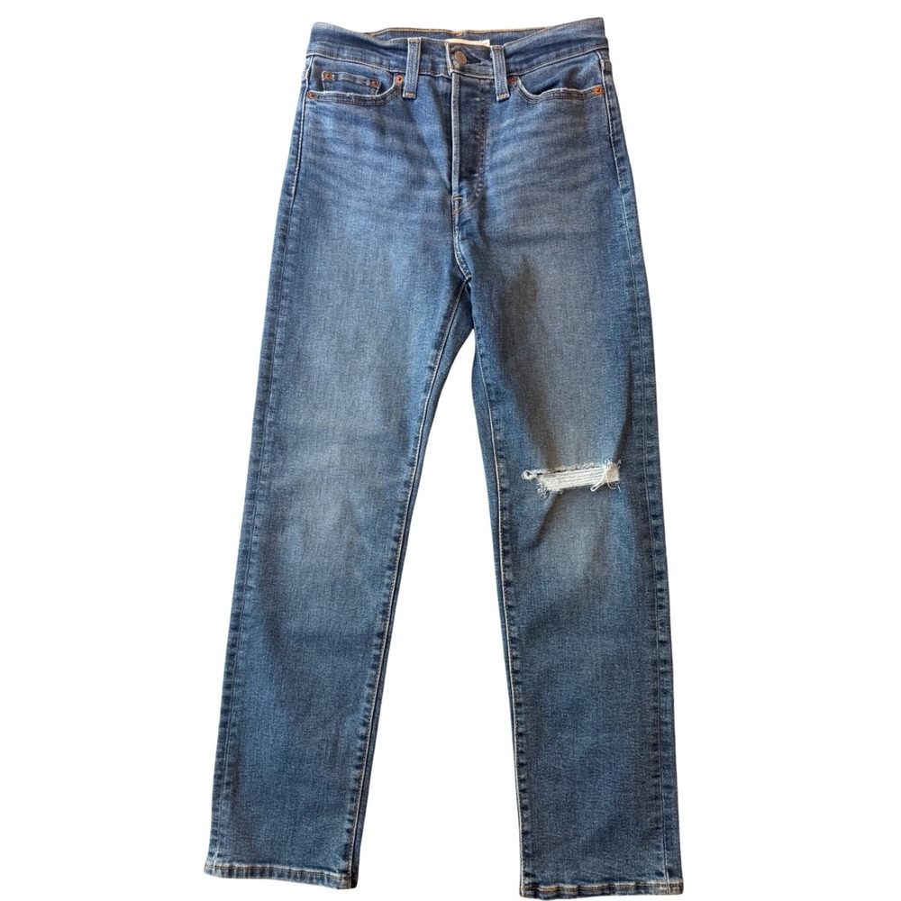 Levi's Wedgie Straight 27 High Rise Button Fly Distressed Denim Jeans Women